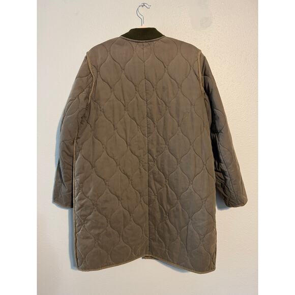 Madewell Quilted Military Coat Green - Picture 4 of 4